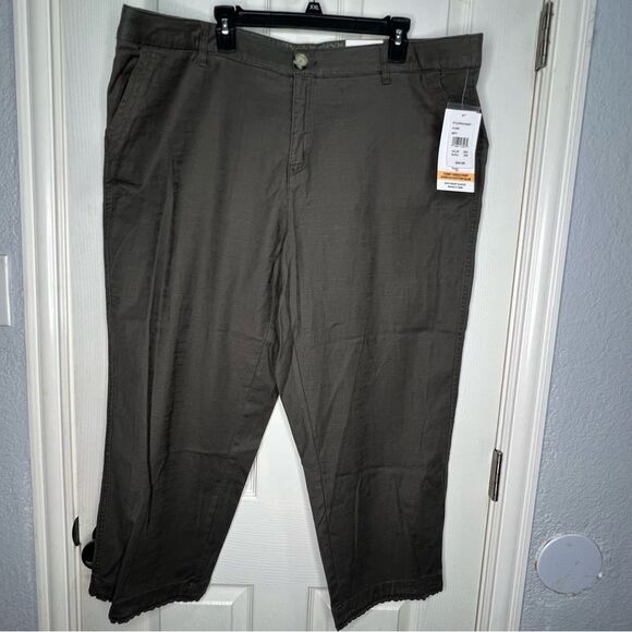 New! Intro Love the Fit Tabby Ankle Waist Elastic Green Women’s Pants Sz 20W - Picture 2 of 11